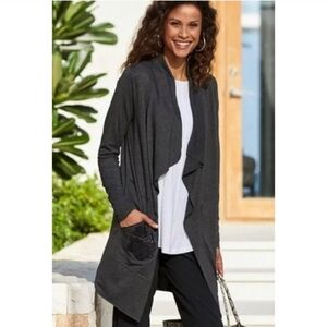 Soft Surroundings Soft Jetsetter Topper Embroidered Cardigan Size Small
